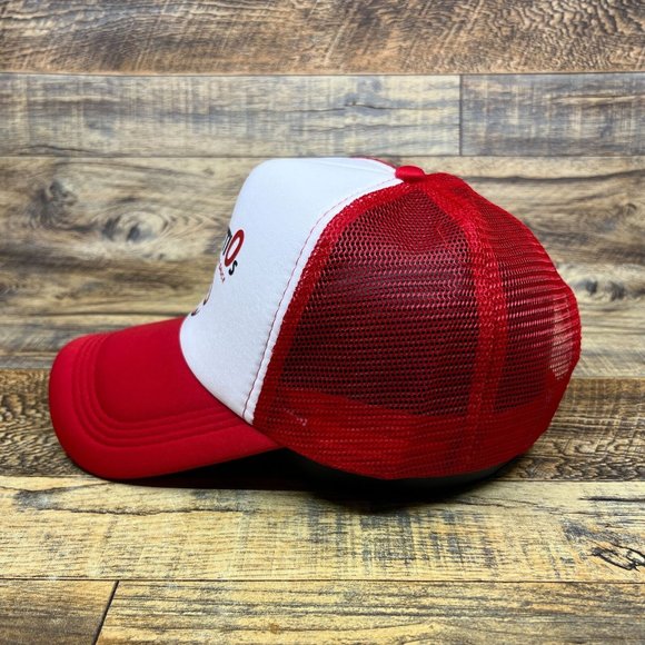 Spaghetti-O Mens Trucker Hat Red Snapback Retro Logo 1960s Food Retro Ball Cap - Picture 4 of 8